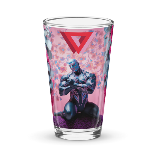 Obsidian Floral Daddy Pint Glass