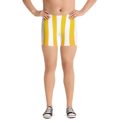 80's Retro White Gold Spandex Shorts