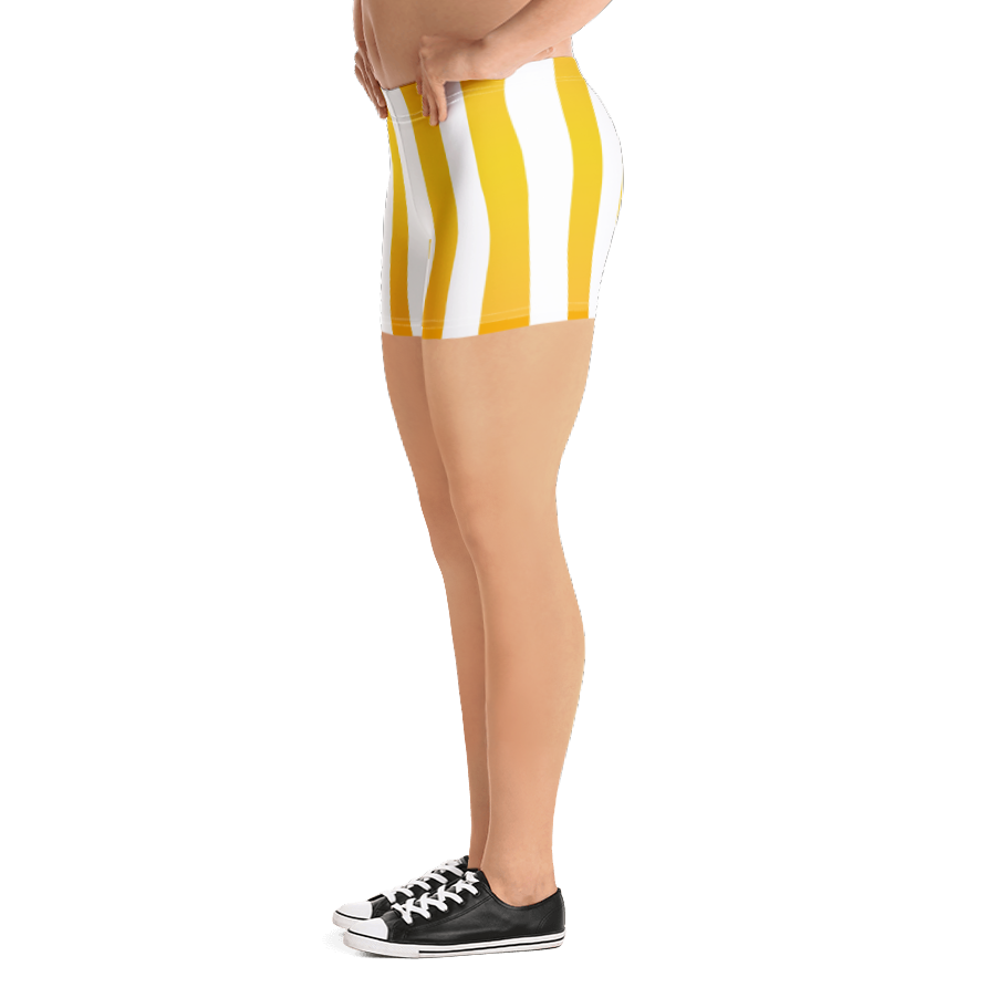 80's Retro White Gold Spandex Shorts