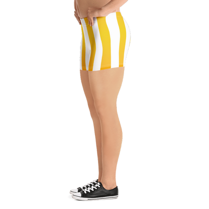 80's Retro White Gold Spandex Shorts