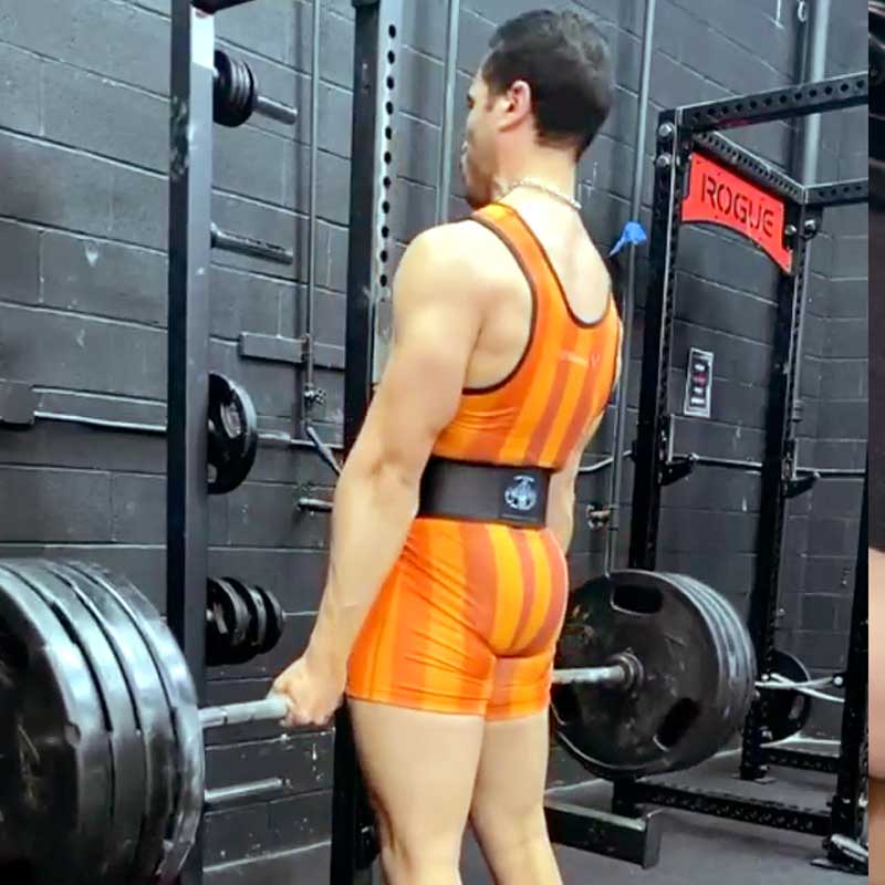 80's Retro Blood Orange Wrestling Singlet