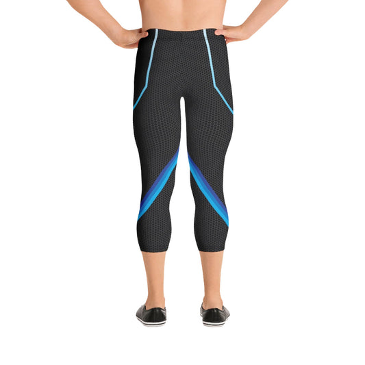 Chaos Blue 3/4 Bodybuilding Tights