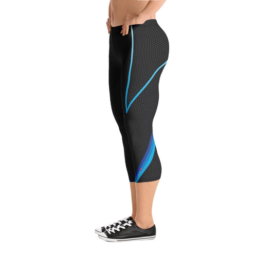 Chaos Blue 3/4 Bodybuilding Tights