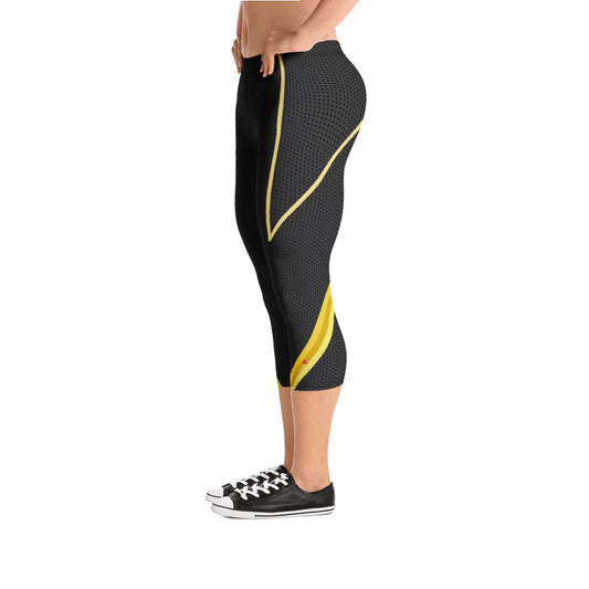 Digital Yellow 3/4 Bodybuilding Tights