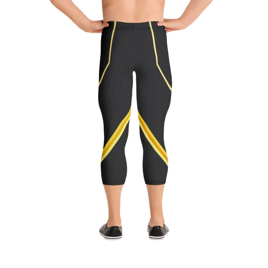 Digital Yellow 3/4 Bodybuilding Tights