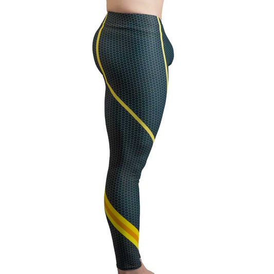 Digital Yellow Bodybuilding Tights