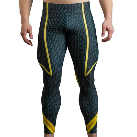 Digital Yellow Bodybuilding Tights