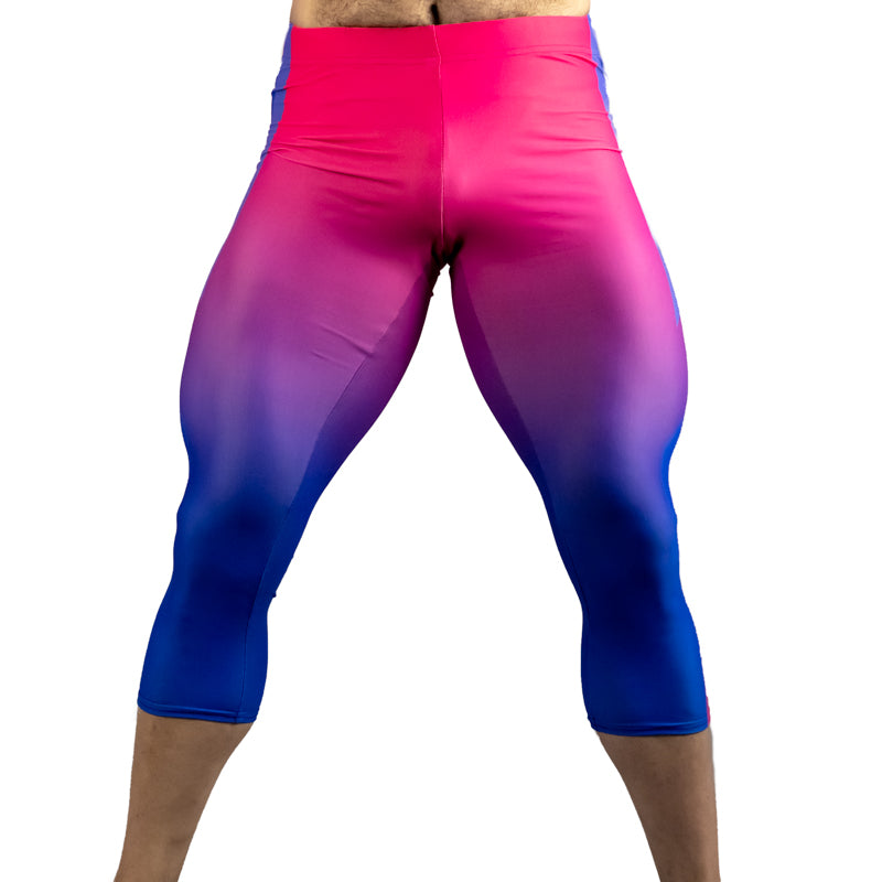 Double Helix Bisexual Pride Capri Bodybuilding Tights