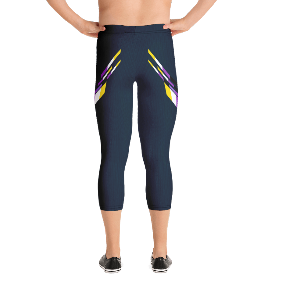 Non-Binary Pride Capri Bodybuilding Tights