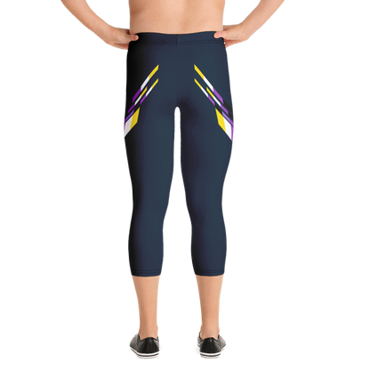 Non-Binary Pride Capri Bodybuilding Tights