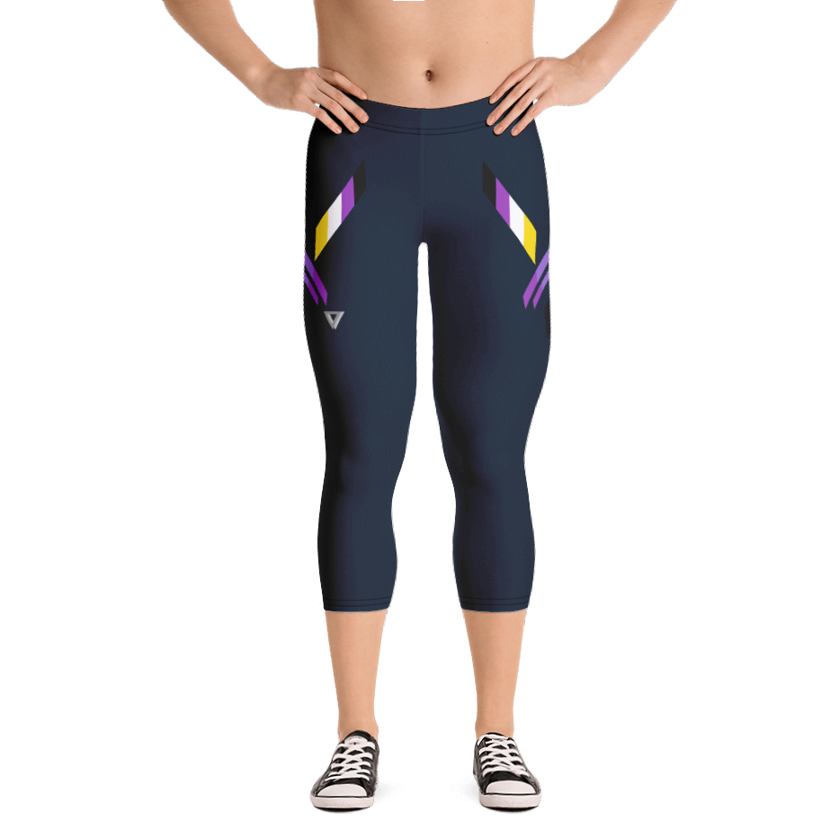 Non-Binary Pride Capri Bodybuilding Tights
