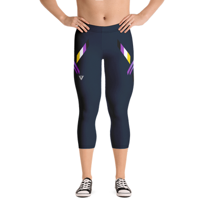 Non-Binary Pride Capri Bodybuilding Tights