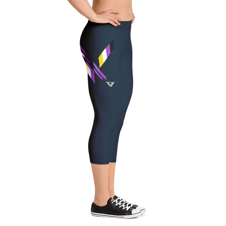 Non-Binary Pride Capri Bodybuilding Tights