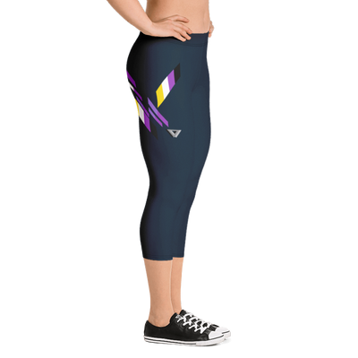 Non-Binary Pride Capri Bodybuilding Tights