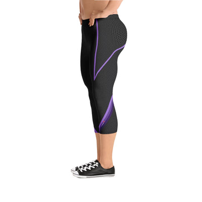 Radical Purple Capri Bodybuilding Tights