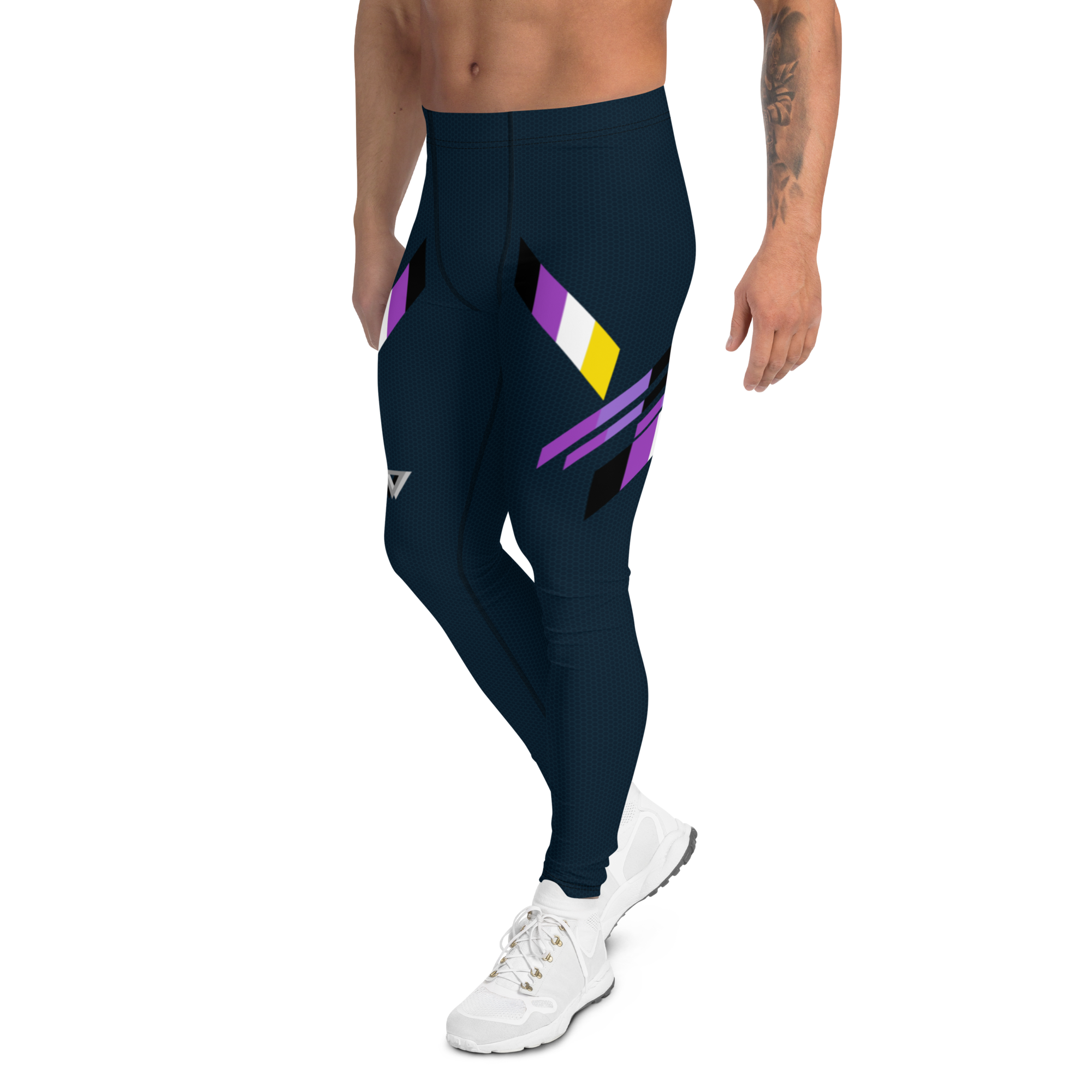 Non-Binary Pride High Waisted, Plus-Size Bodybuilding Tights