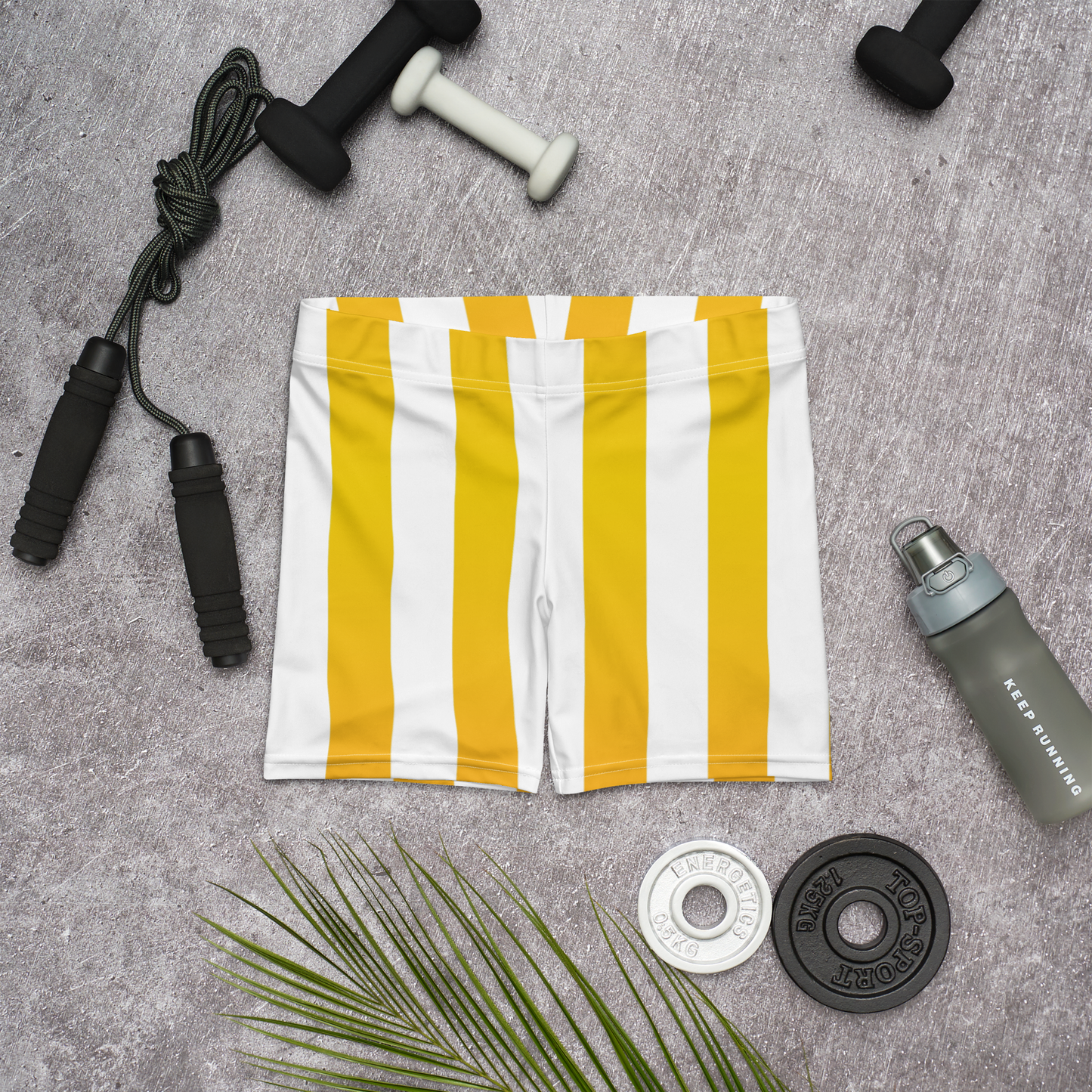 80's Retro White Gold Spandex Shorts